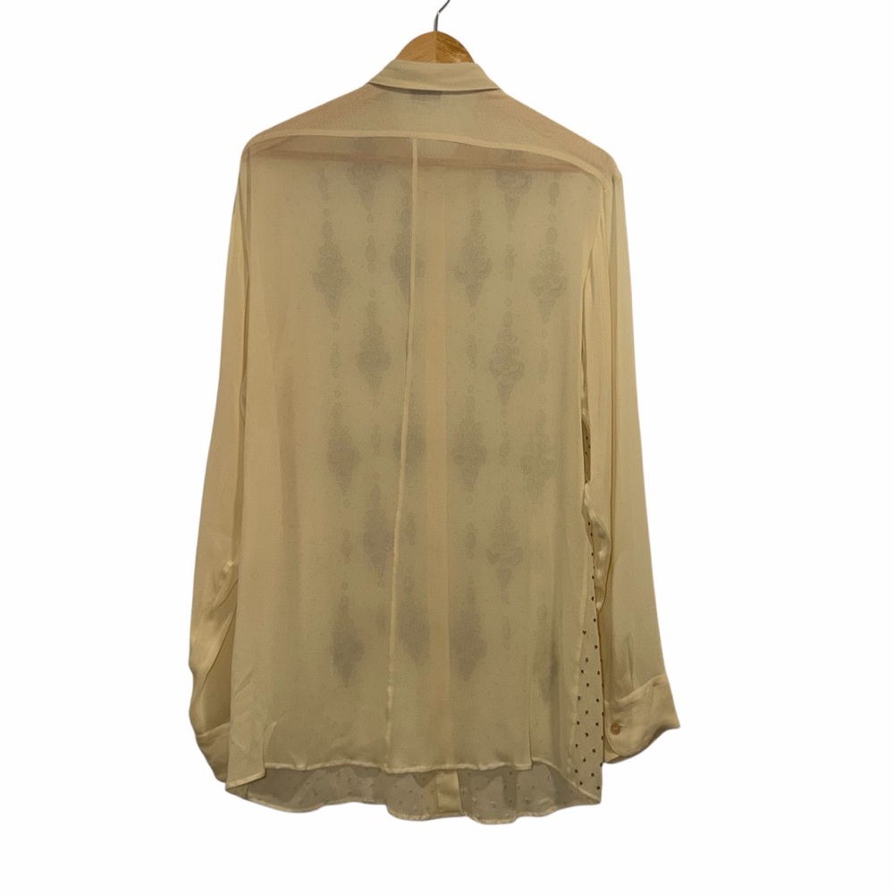 Dries Van Noten Tan Blouse Silk Beaded Embellished 10 Cocktail Party Fancy 🟡 - Picture 9 of 16